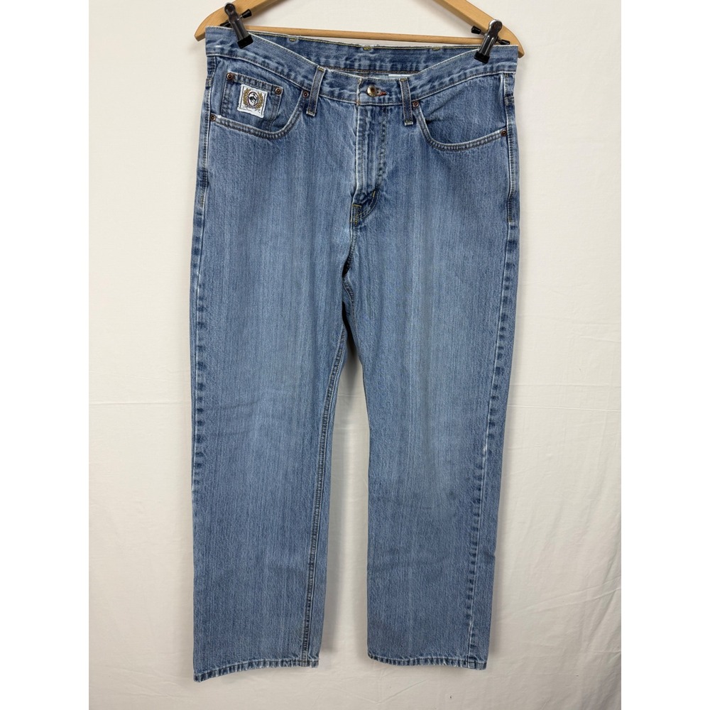 Cinch White Label Men's 100% Cotton Jeans 35x32 Blue Straight Leg Medium Wash